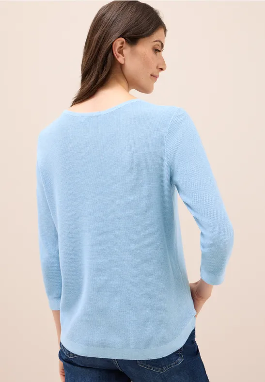 Feiner Struktur-Baumwollmischpullover