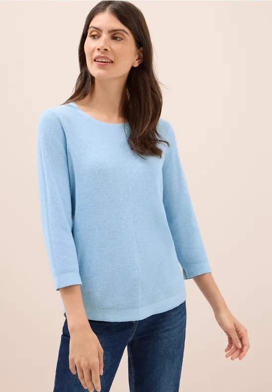Feiner Struktur-Baumwollmischpullover