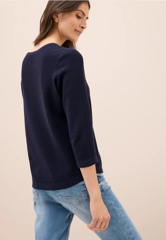 Feiner Struktur-Baumwollmischpullover