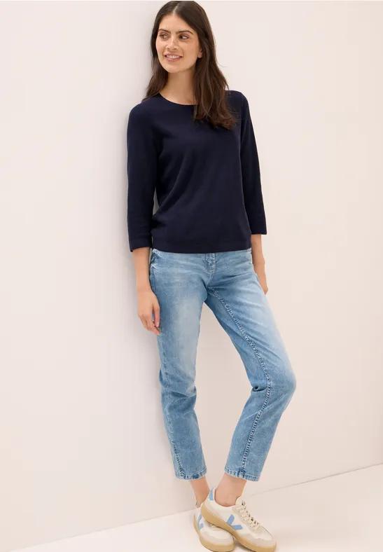 Feiner Struktur-Baumwollmischpullover