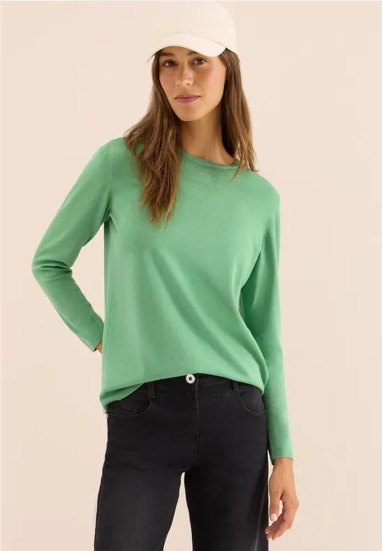 Basic Langarm Strickpullover