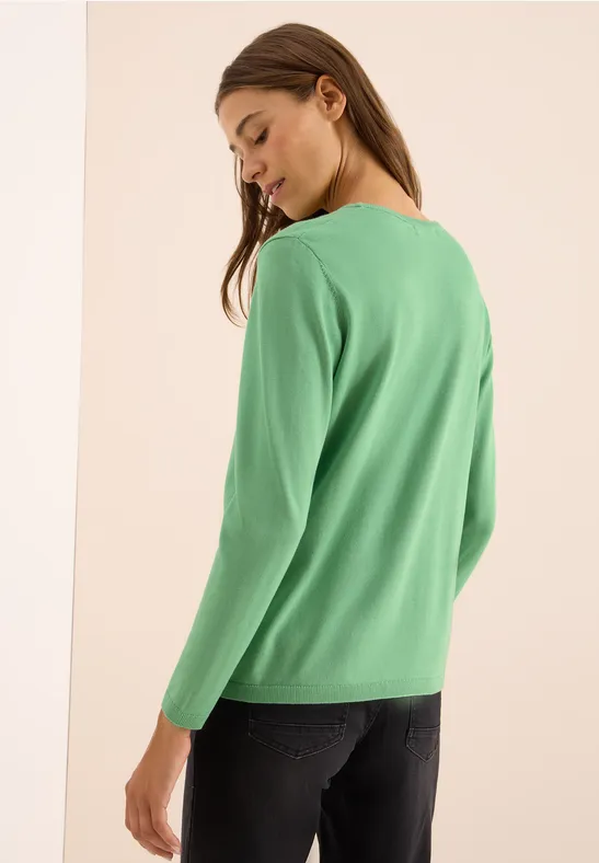Basic Langarm Strickpullover