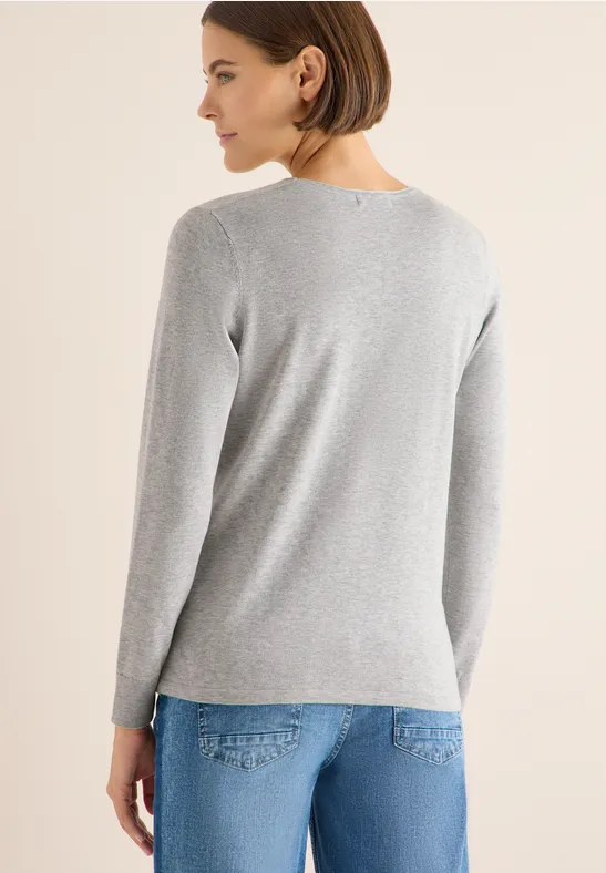 Basic Strickpullover mit V-Ausschnitt