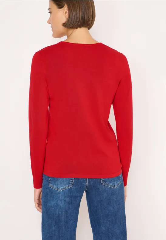 Damen Langarm Pullover mit V-Ausschnitt