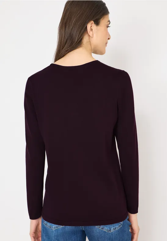 Damen Langarm Pullover mit V-Ausschnitt