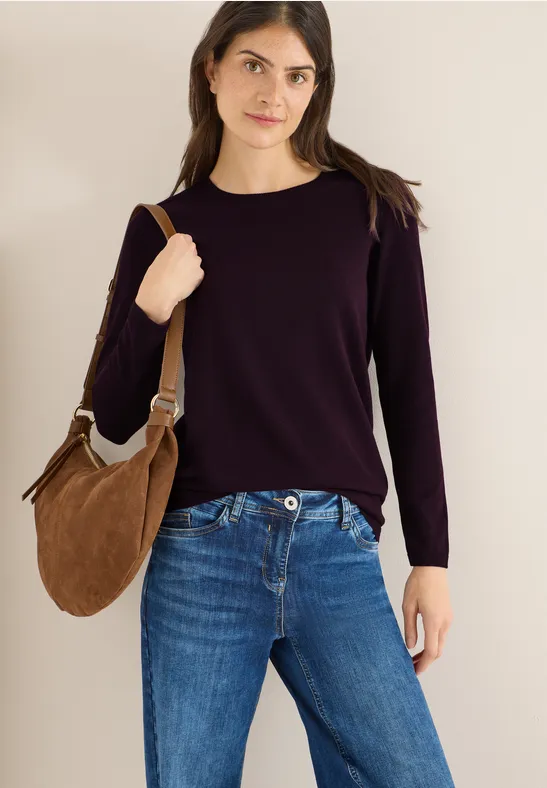 Damen Langarm Pullover mit V-Ausschnitt