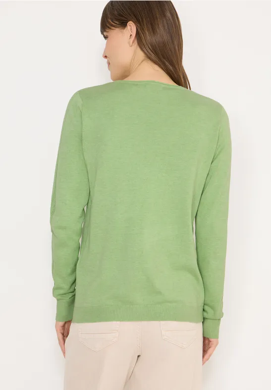 Damen Basic Strickpullover mit V-Ausschnitt