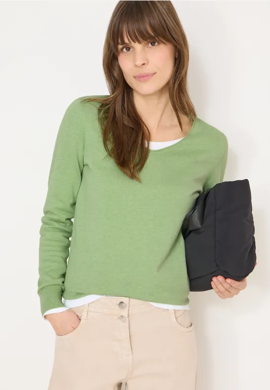 Damen Basic Strickpullover mit V-Ausschnitt