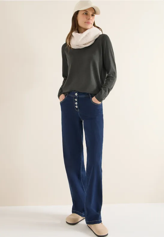 Damen Basic Strickpullover mit V-Ausschnitt