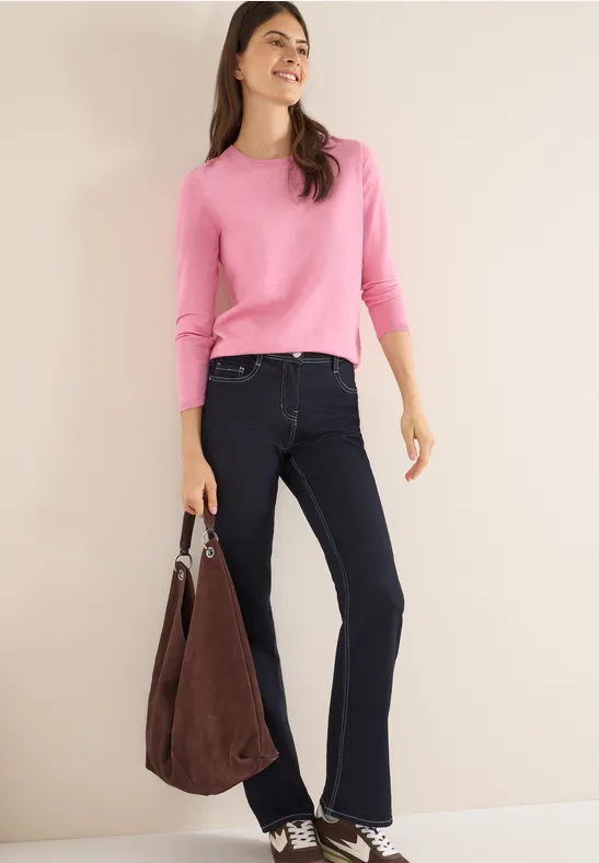 Klassischer Langarm Strickpullover