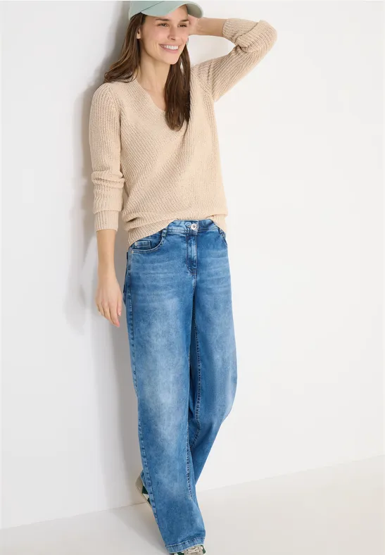 Langarmpullover mit Strukturstrick