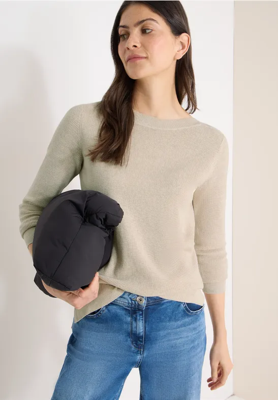 Langarmpullover mit Strukturstrick