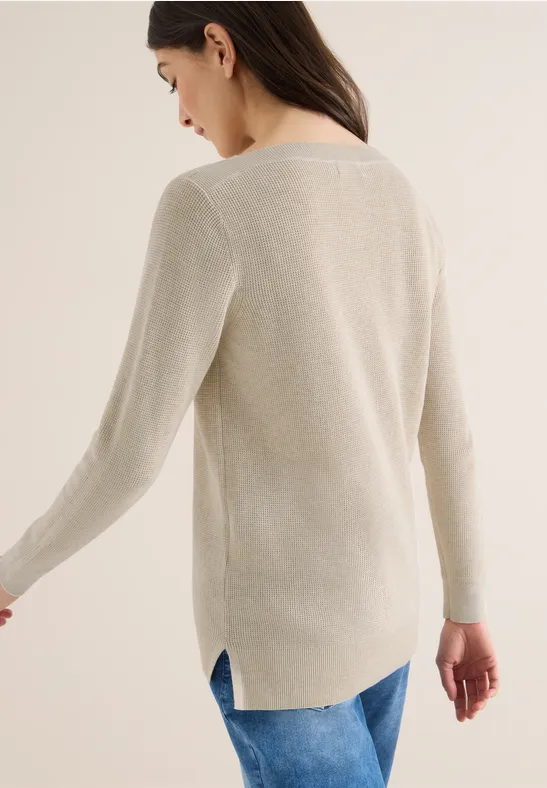 Langarmpullover mit Strukturstrick