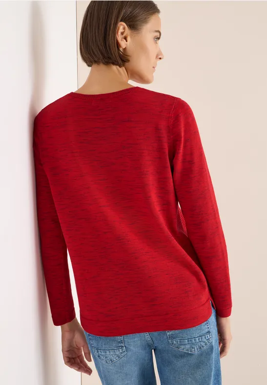 Strukturierter Strickpullover mit langen Ärmeln