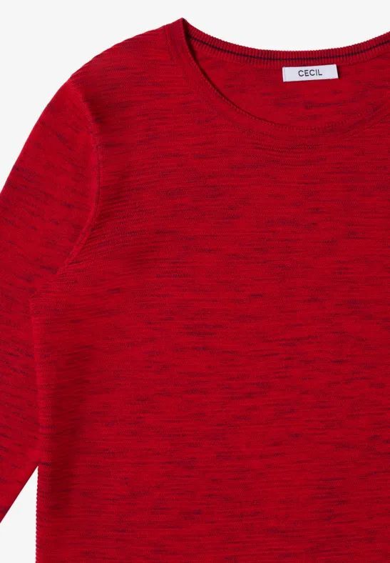 Strukturierter Strickpullover mit langen Ärmeln