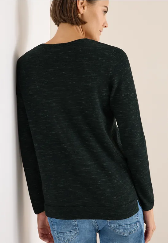 Strukturierter Langarm Strickpullover