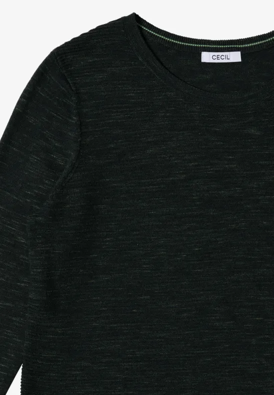 Strukturierter Langarm Strickpullover