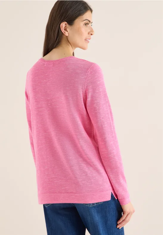 Strukturierter Langarm Strickpullover