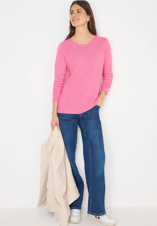 Strukturierter Langarm Strickpullover