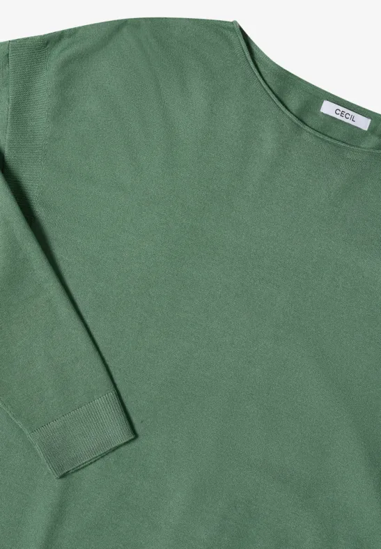 Lässiger Strickpullover mit U-Boot-Ausschnitt