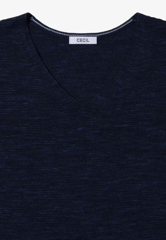 Damen V-Ausschnitt Langarmpullover