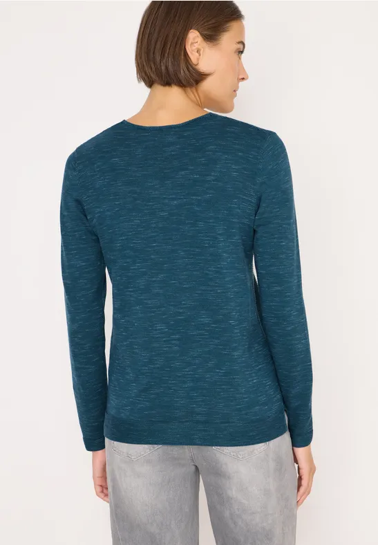 Damen V-Ausschnitt Langarmpullover