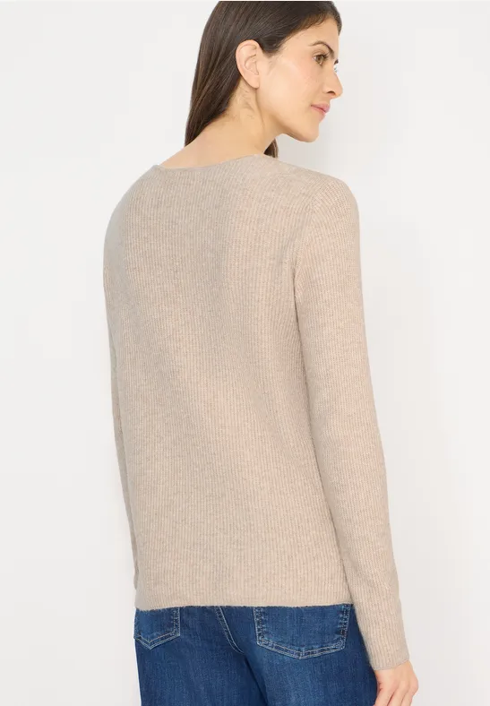 Damen V-Ausschnitt Strickpullover