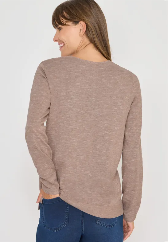 Damen V-Ausschnitt Strickpullover