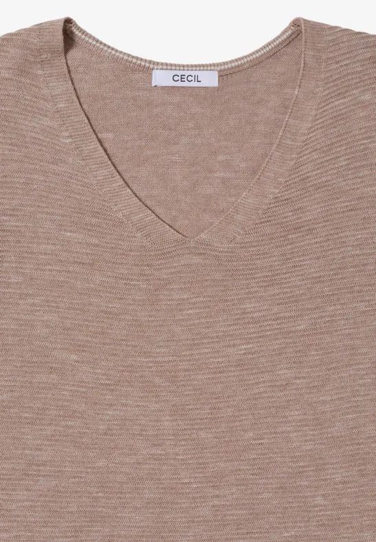 Damen V-Ausschnitt Strickpullover