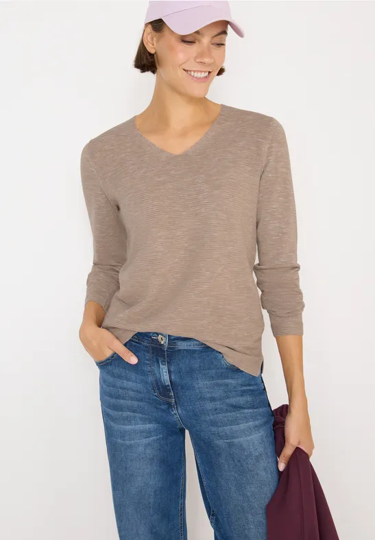 Damen V-Ausschnitt Strickpullover