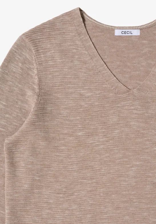 Damen V-Ausschnitt Strickpullover