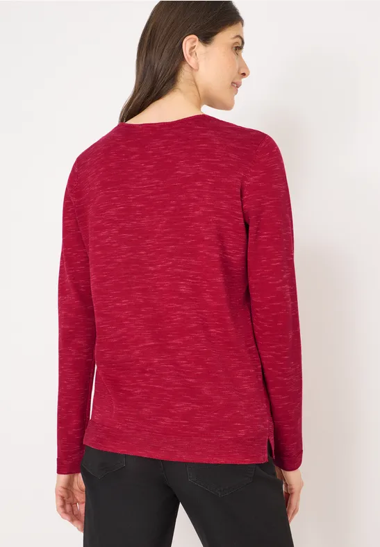Lässiger V-Ausschnitt Langarm Pullover