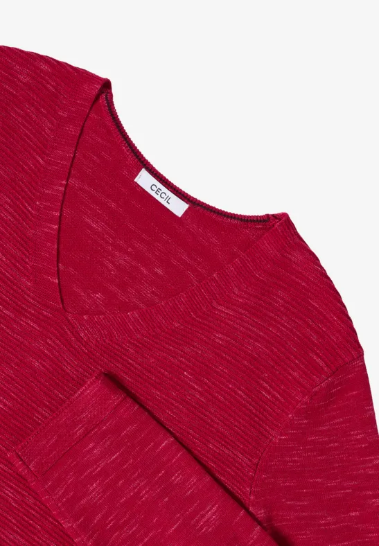 Lässiger V-Ausschnitt Langarm Pullover