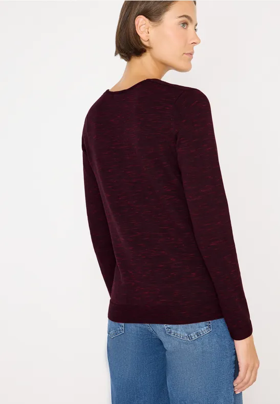 Lässiger V-Ausschnitt Langarm Pullover
