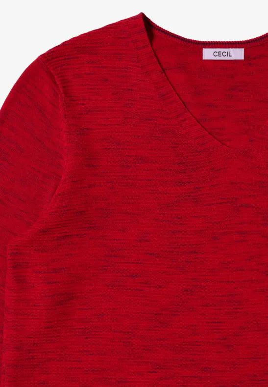 Lässiger V-Ausschnitt Langarm Pullover
