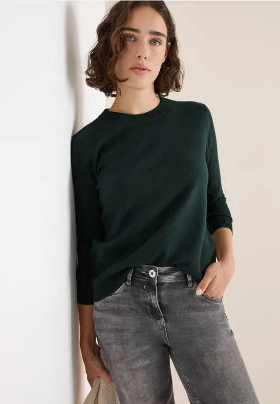 Bequemer Strickpullover mit Rundhalsausschnitt