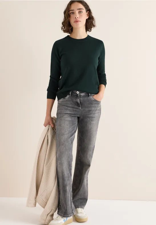 Bequemer Strickpullover mit Rundhalsausschnitt