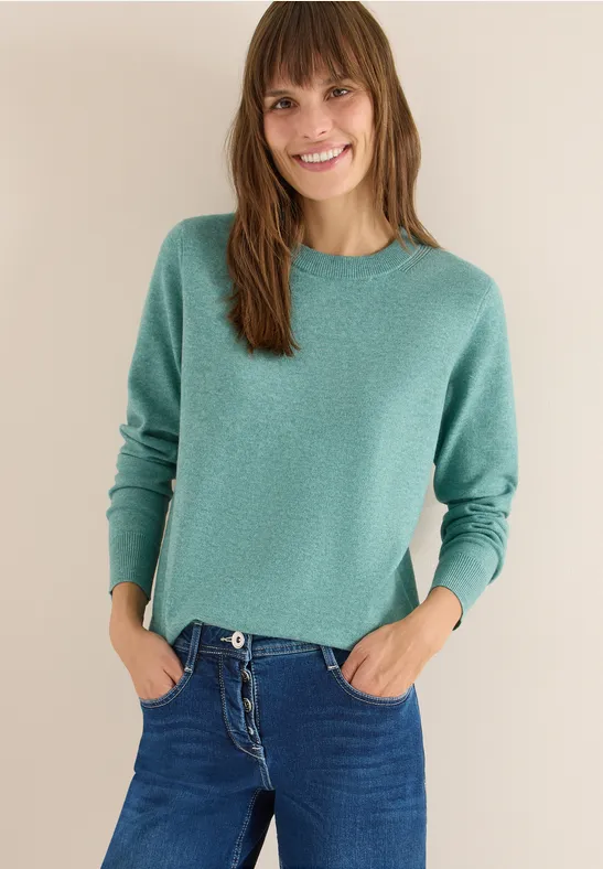 Bequemer Strickpullover mit Rundhalsausschnitt