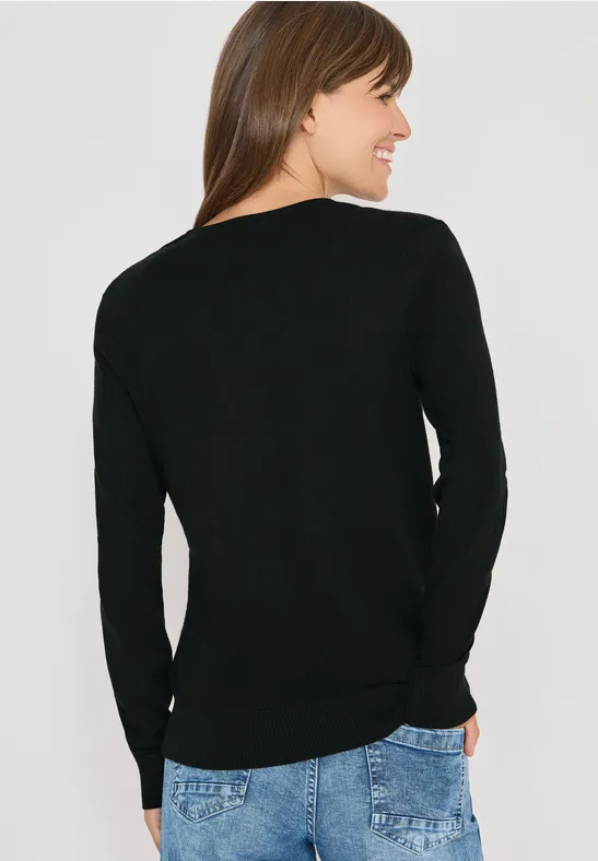 Bequemer Strickpullover mit Rundhalsausschnitt