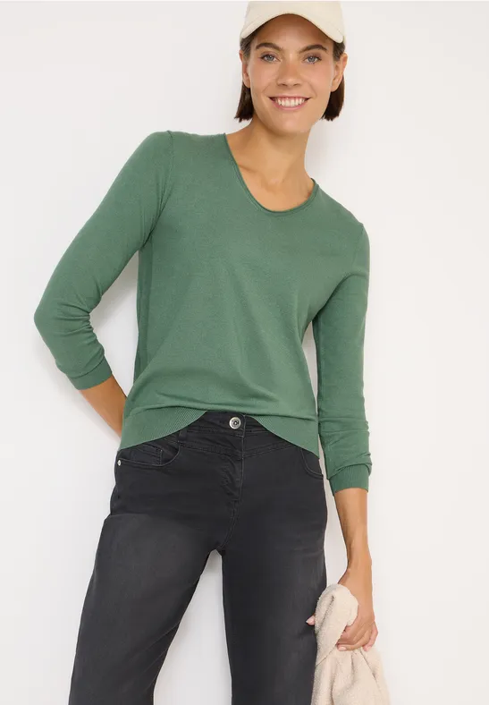Bequemer Strickpullover mit Rundhalsausschnitt