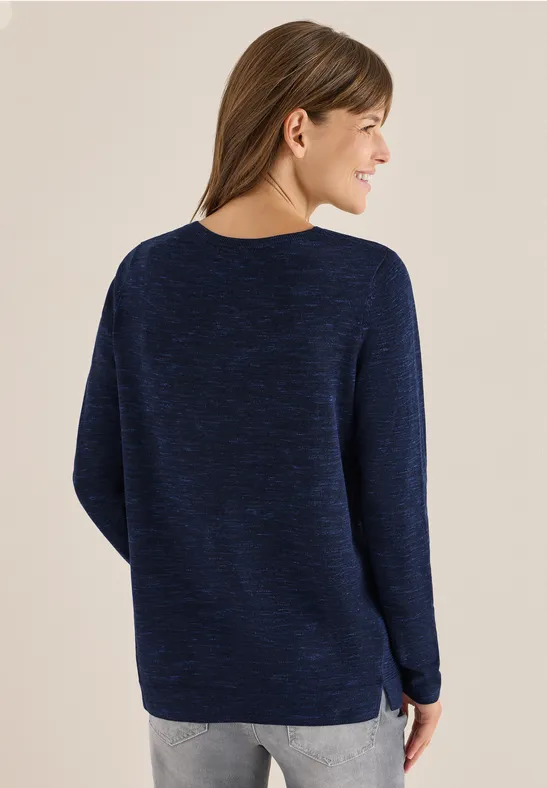 Lässiger Streifen Strickpullover