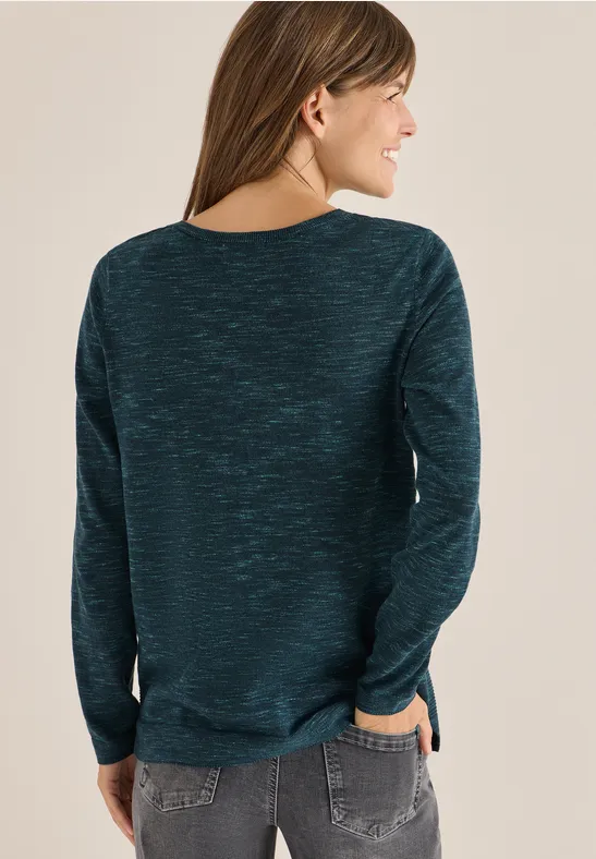 Alltags Strickpullover mit Rundhalsausschnitt