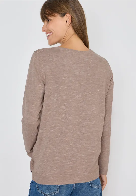 Strukturierter Strickpullover mit langen Ärmeln