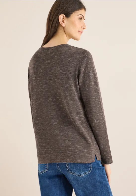 Strukturierter Langarm Strickpullover