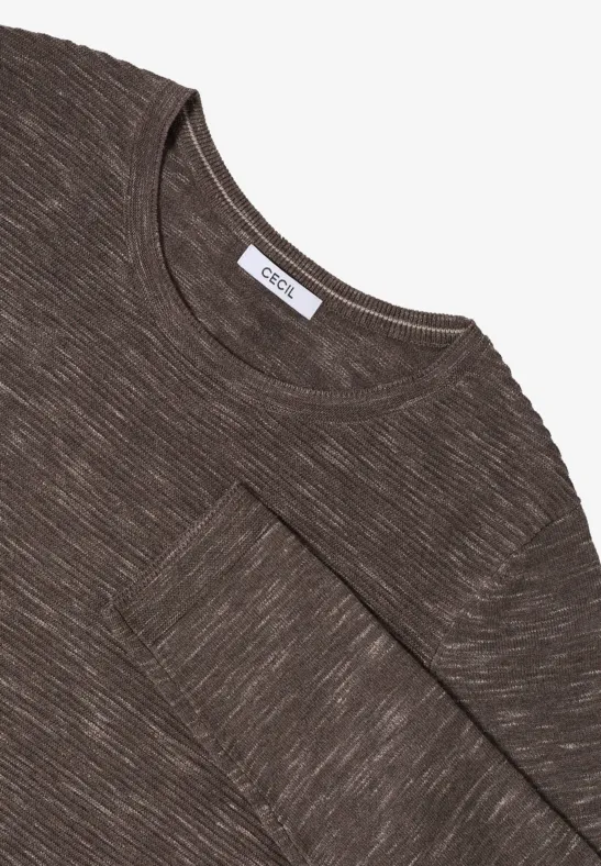 Strukturierter Langarm Strickpullover