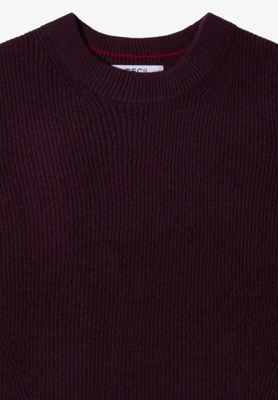 Strukturierter Strickpullover mit Rundhalsausschnitt