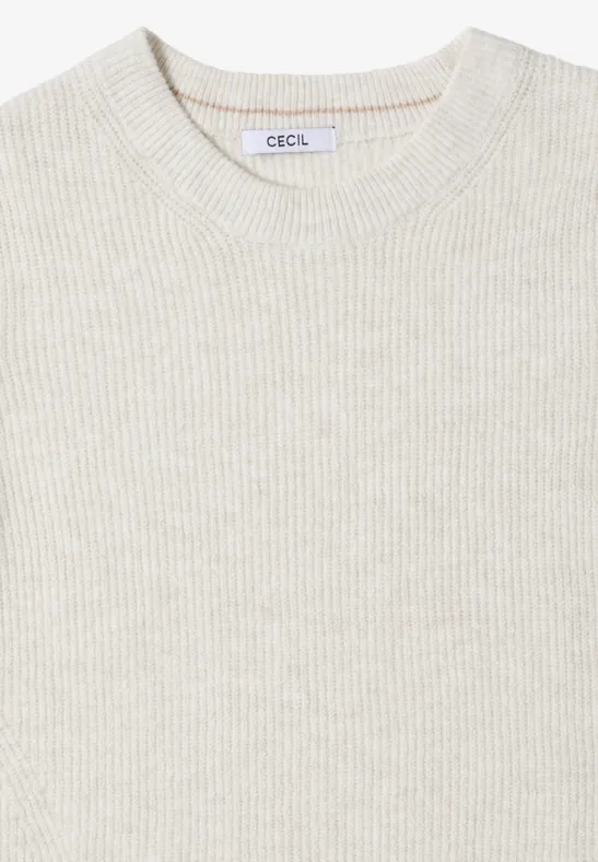Strukturierter Strickpullover mit Rundhalsausschnitt