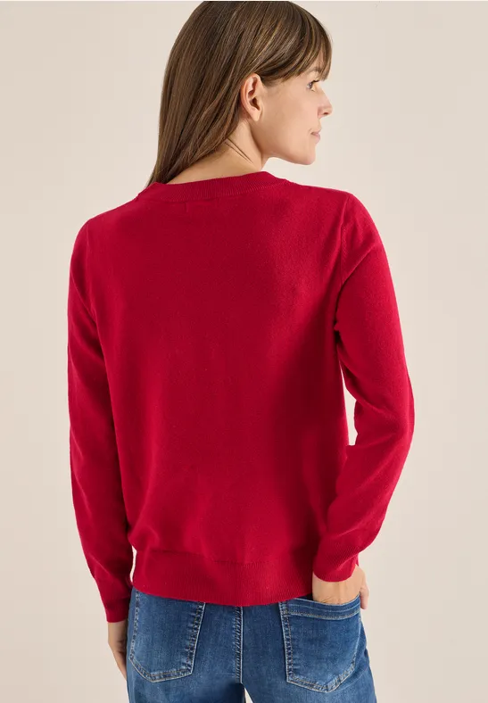 Klassischer Feinstrick Rundhals Pullover