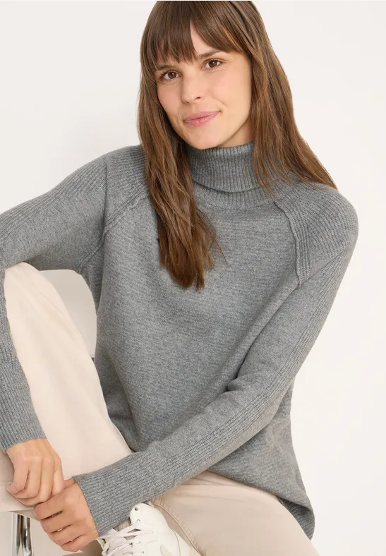 Lässiger Rollkragen Strickpullover