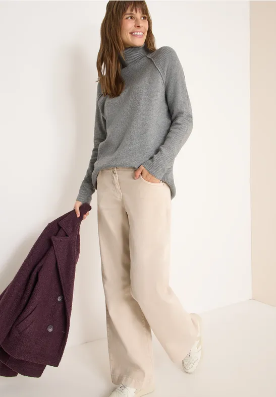 Lässiger Rollkragen Strickpullover